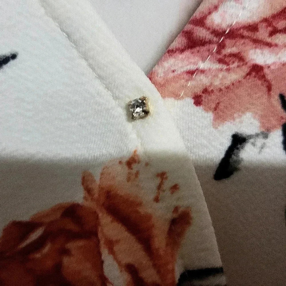 Almost Famous Dress - NWOT - Size 3X - Cream with Peach Flowers and Black Trim - Picture 3 of 6